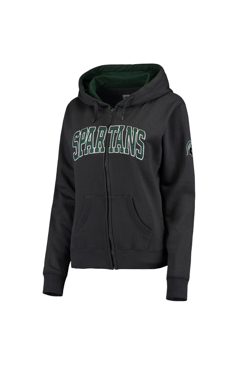 COLOSSEUM Women's Charcoal Michigan State Spartans Arched Name Full-Zip Hoodie, Main, color, Charcoal