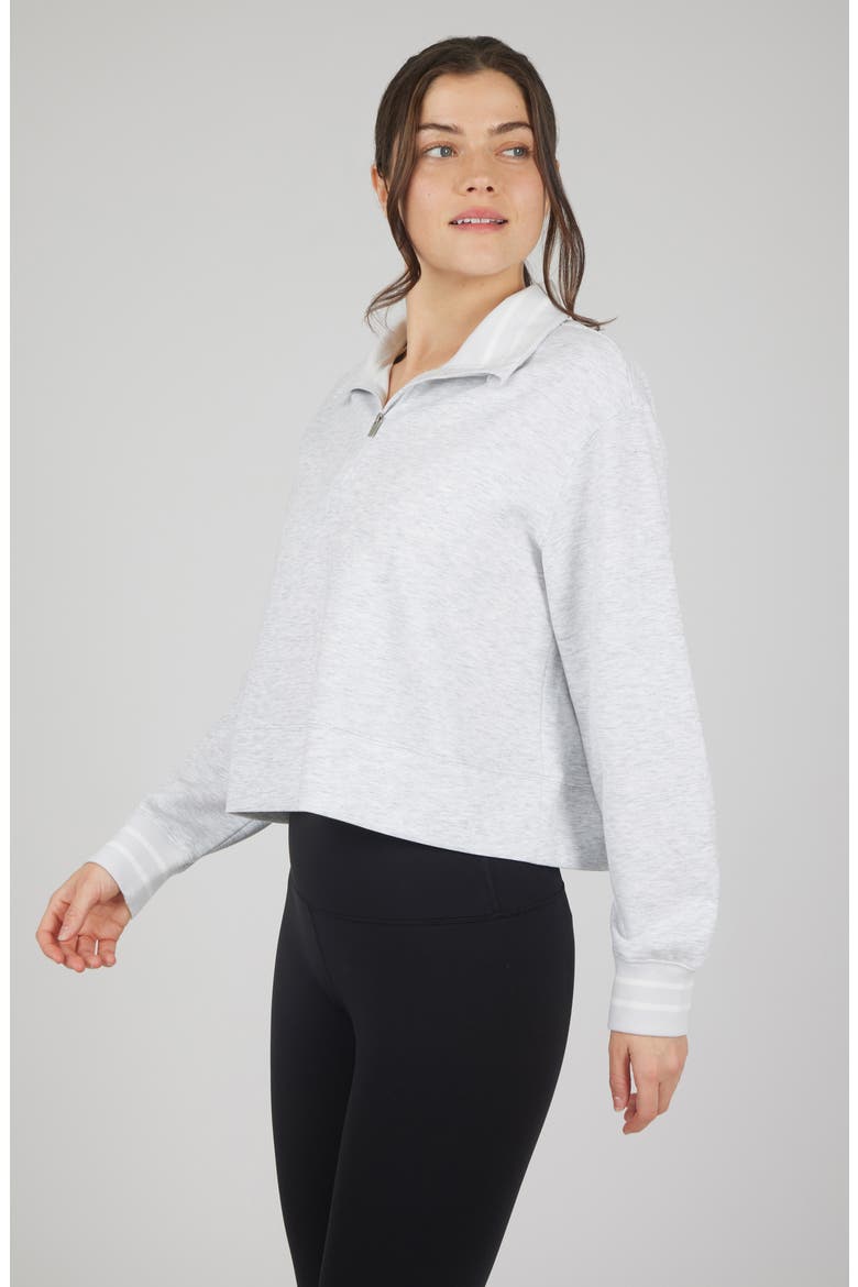 Georgetown Scuba Knit Half-Zip Pullover, Alternate, color, HTR.LT.GREY