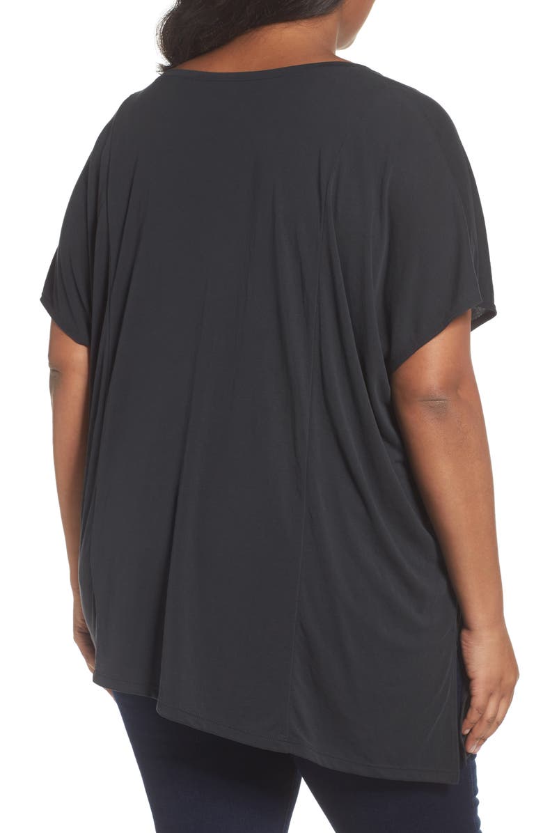 Sejour Asymmetrical V-Neck Tee, Alternate, color,