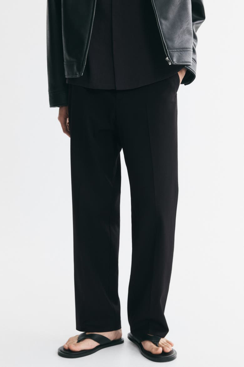 Relaxed-fit Wide-leg Tailored Pants, Alternate, color, Black