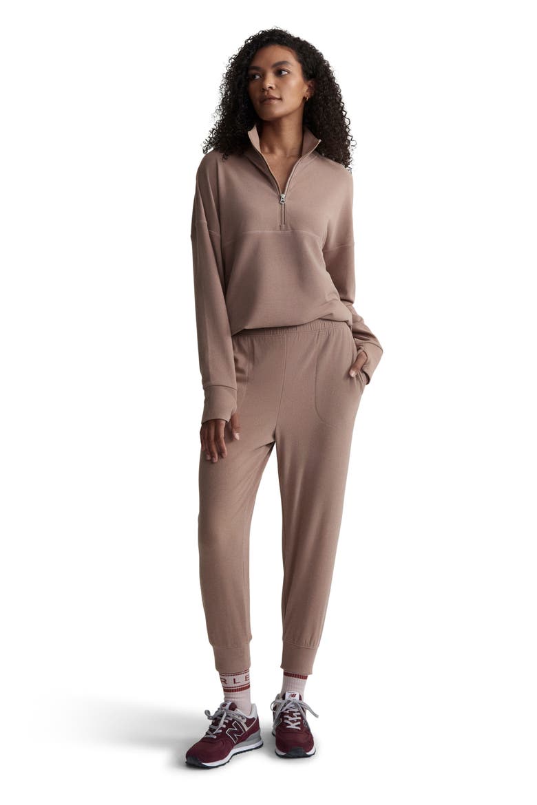 Brushed Rib Knit Slim Joggers, Alternate, color, SHADOW ROSE MARL