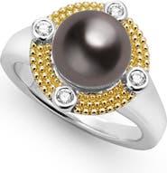 LAGOS Luna Freshwater Pearl & Diamond Lux Ring