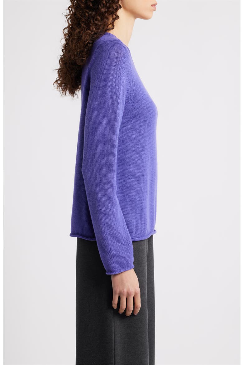Bateau Neck Cotton Blend Sweater, Alternate, color, ULTRAVIOLET