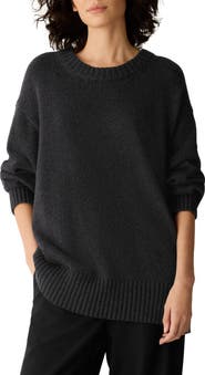 Eileen Fisher Organic Cotton & Recycled Cashmere Crewneck Sweater