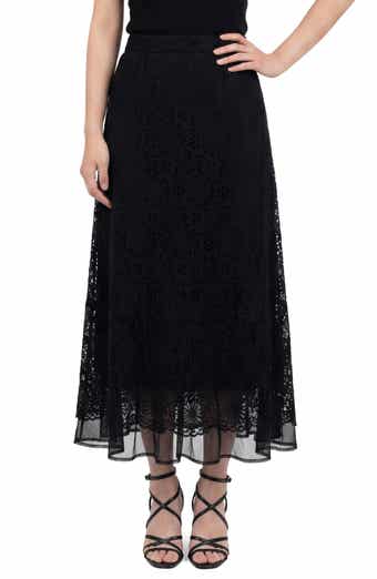 Love By Design Millie Mesh & Lace Midi Skirt