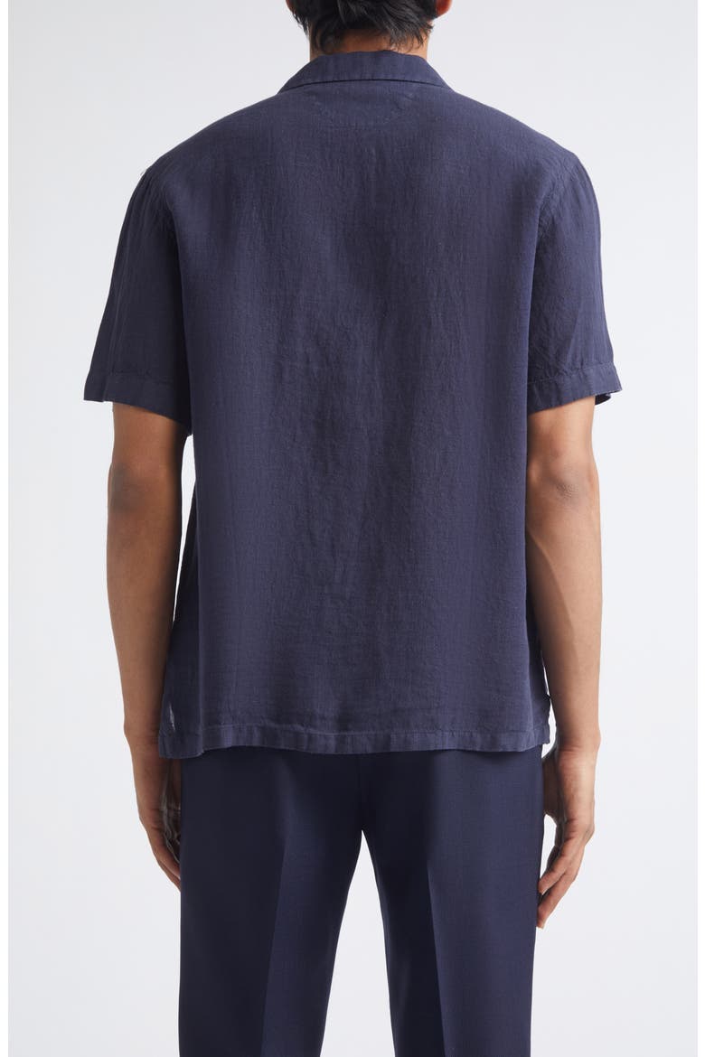 Linen Camp Shirt, Alternate, color, NAVY