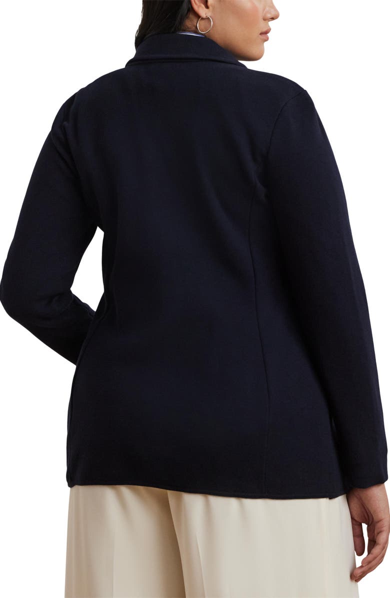 Lauren Ralph Lauren Combed Cotton Blazer, Alternate, color, Lauren Navy
