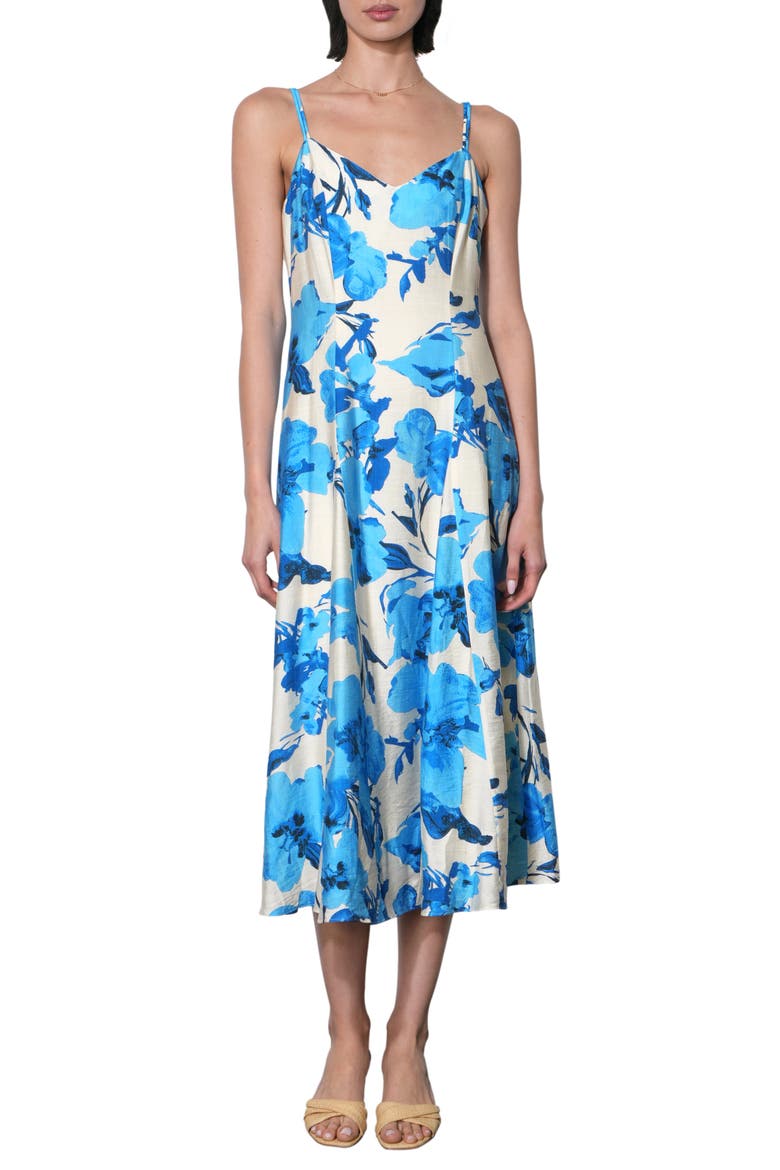 Lucille Midi Dress, Main, color, ELECTRIC BLUE