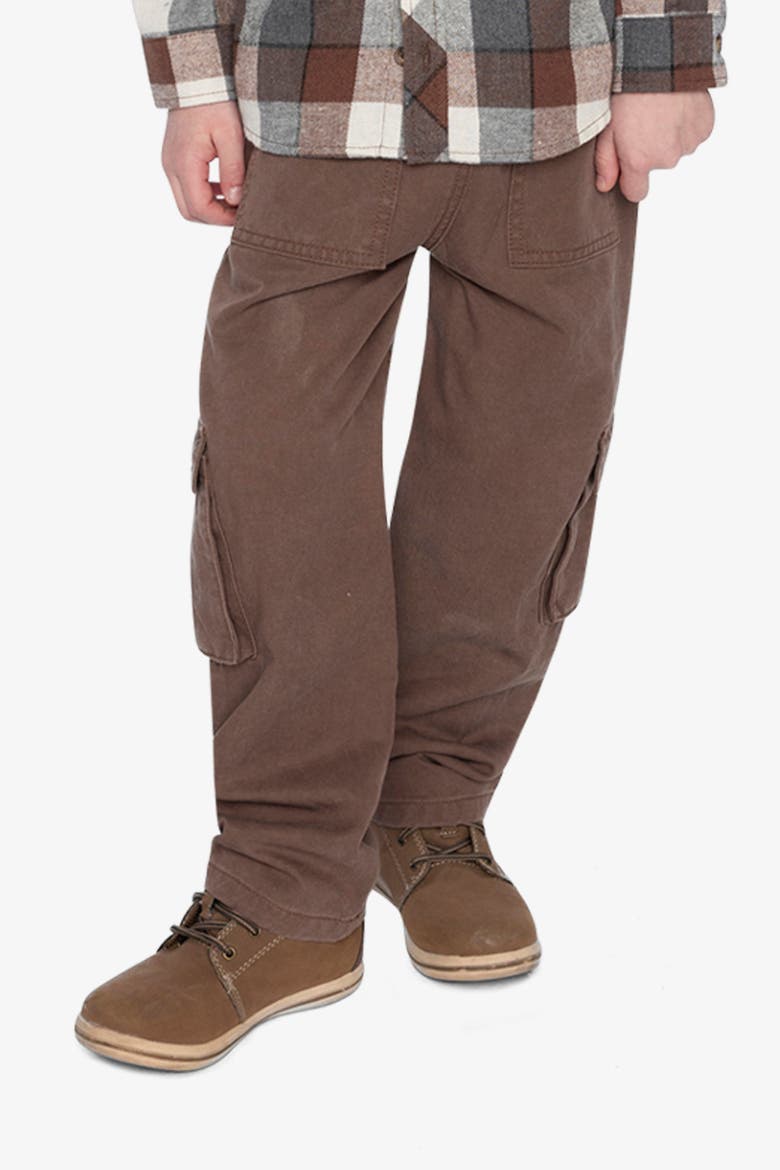 Straight Leg Twill Pants with Multiple Cargo Pockets, Alternate, color, Neutral Brown