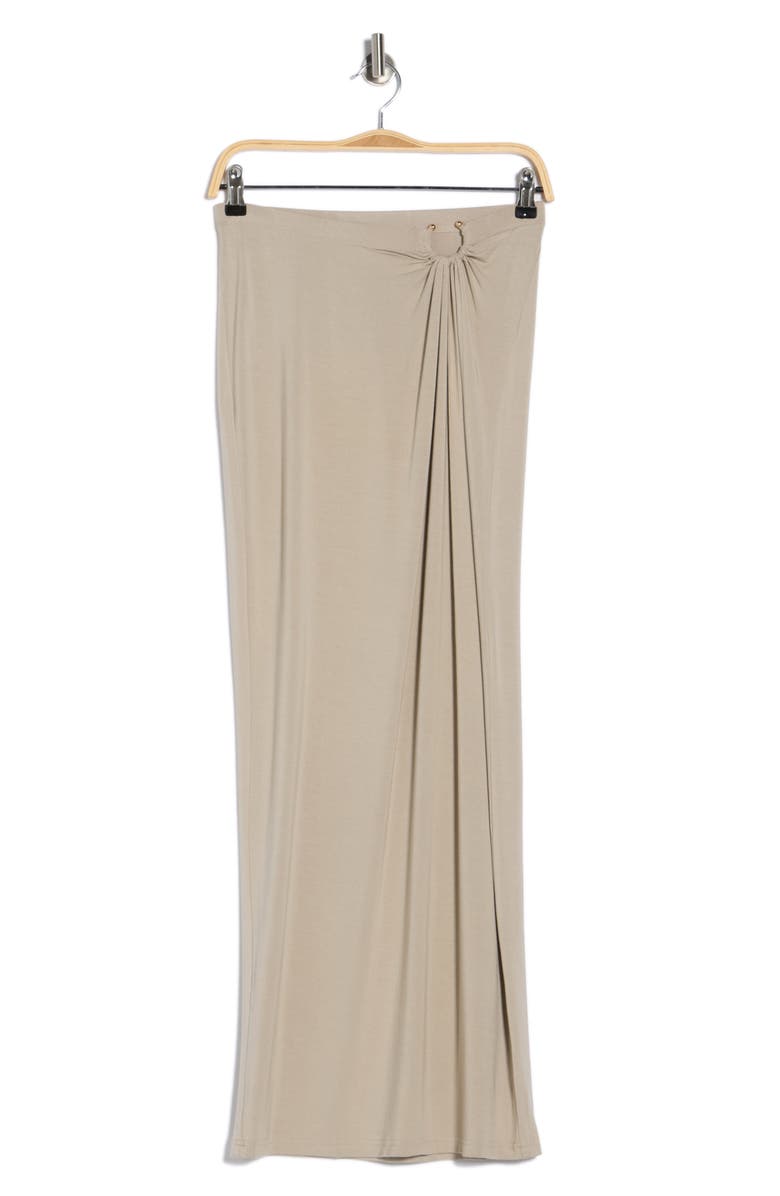 Good American Ruched Jersey Maxi Skirt, Alternate, color, Mushroom