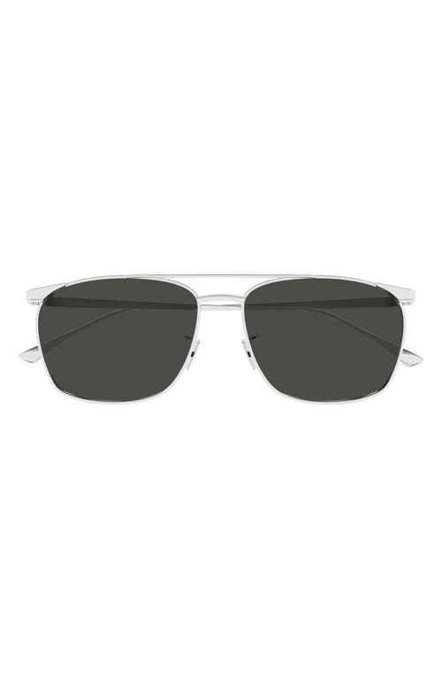 Saint Laurent Sl 796 Vincent 57mm Pilot Sunglasses In Silver
