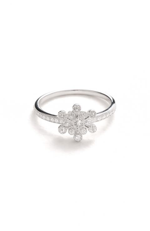 Cubic Zirconia Snowflake Ring