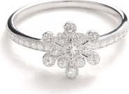 BEST SILVER Cubic Zirconia Snowflake Ring