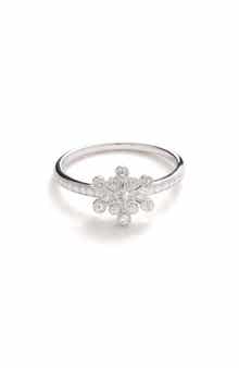 BEST SILVER Cubic Zirconia Snowflake Ring