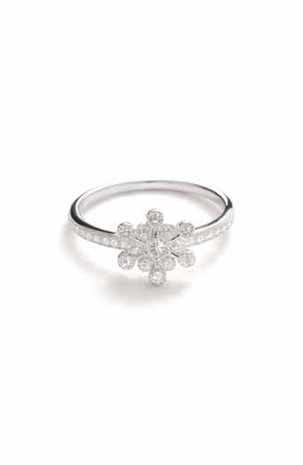 BEST SILVER Cubic Zirconia Snowflake Ring