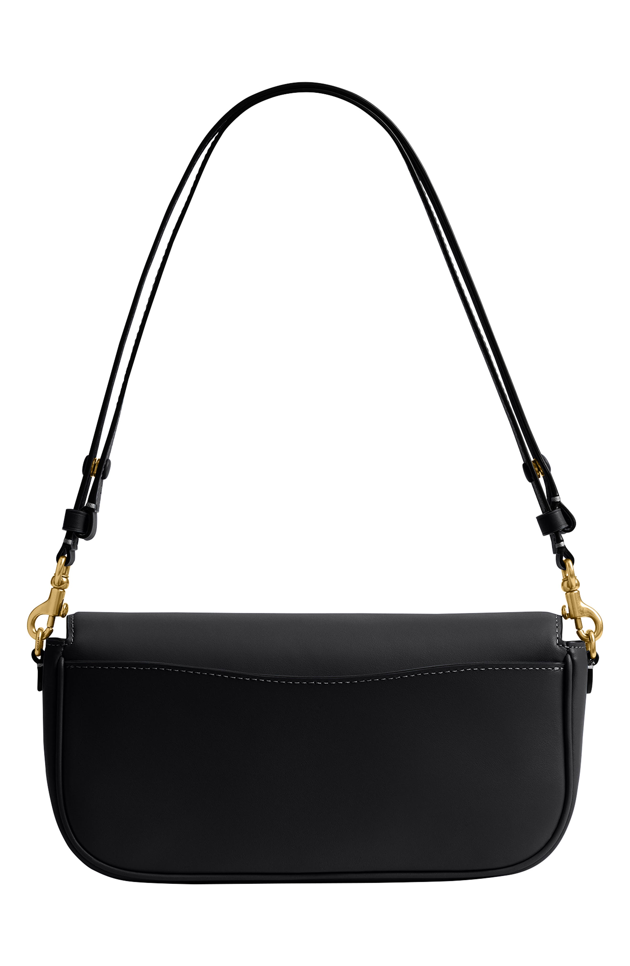 COACH Brook Refined Calf Leather Flap Chain Bag, Alternate, color, B4/ Black