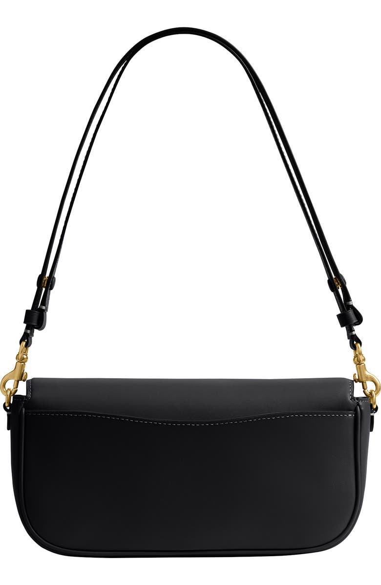 COACH Brook Refined Calf Leather Flap Chain Bag, Alternate, color, B4/ Black