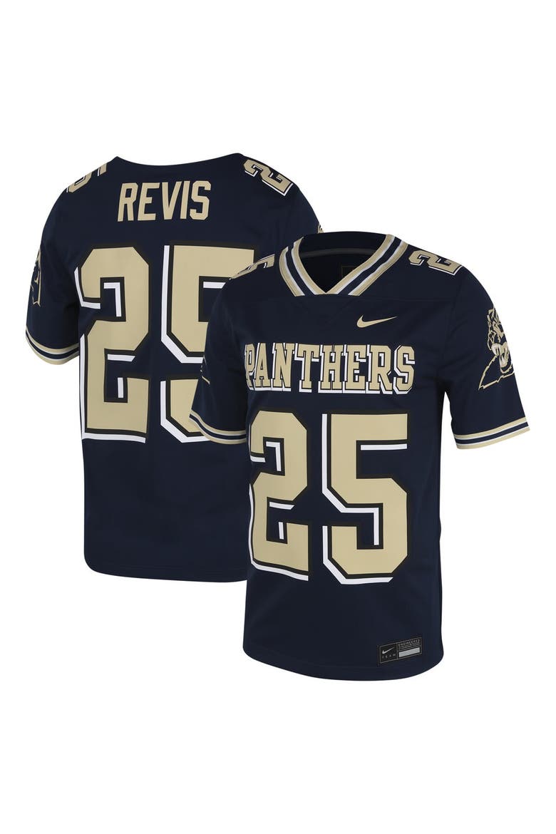 Men's Nike Darrelle Revis Navy Pitt Panthers Replica Untouchable Jersey, Alternate, color, Navy