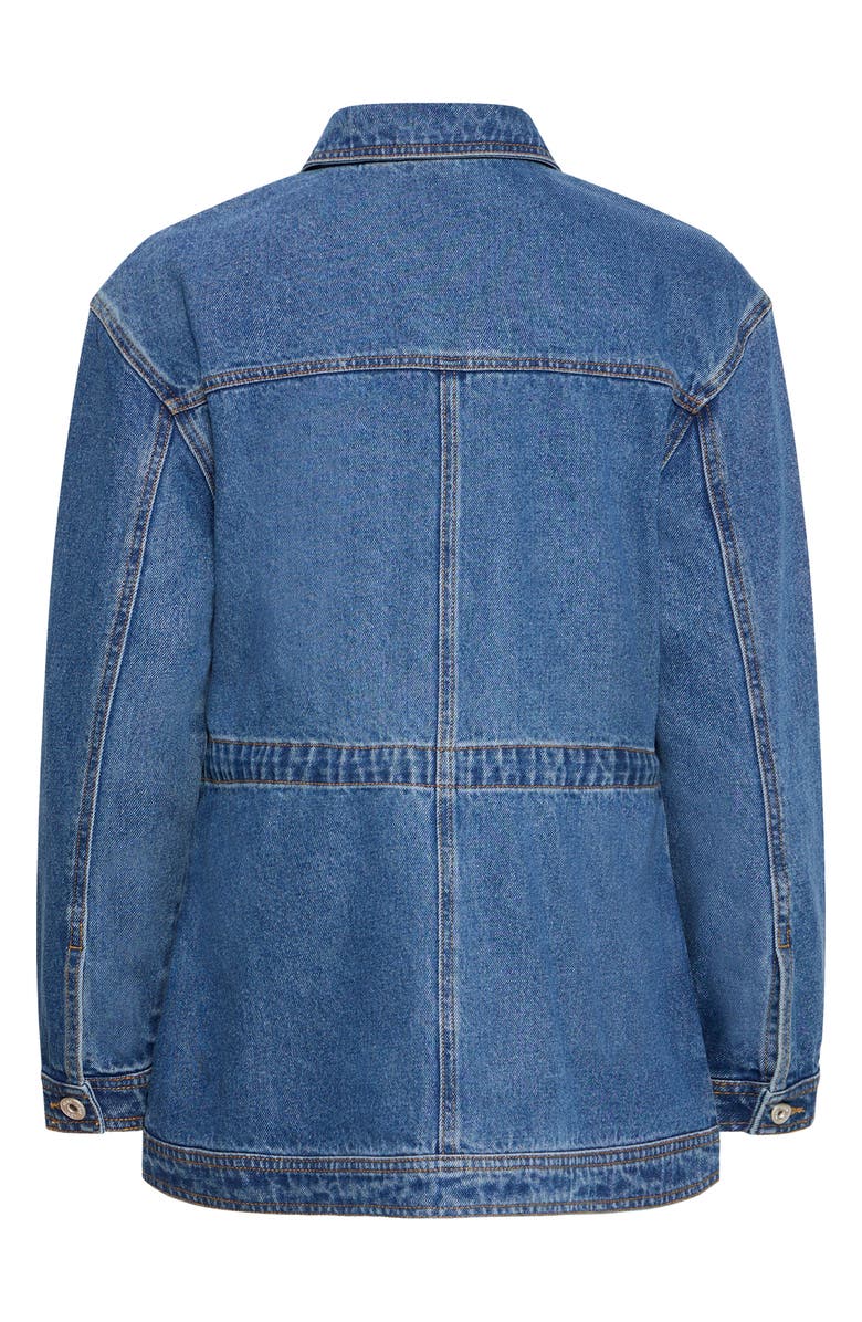 ICHI Ihmianna Denim Jacket, Alternate, color, Washed Med. Blue