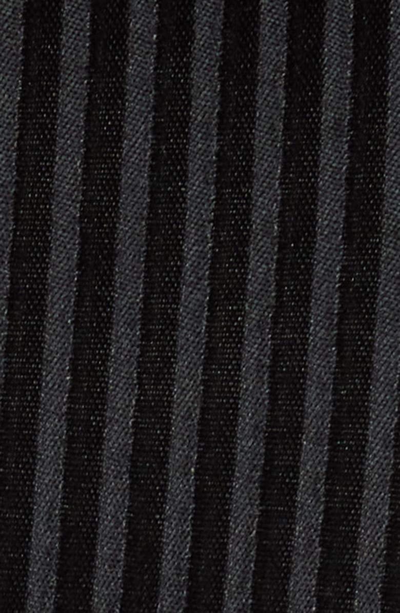 All in Favor Tie Front Satin Plissé Top, Alternate, color, Black