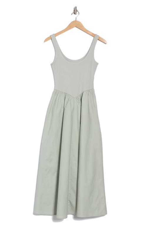 Melrose And Market Mixed Media Tank Dress In Green