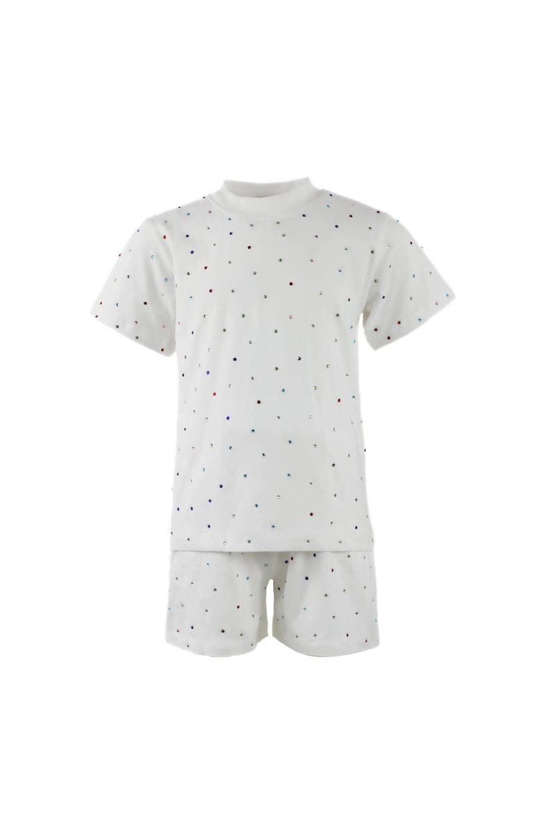 Lola + The Boys Rainbow Gem Short Set, Main, color, White