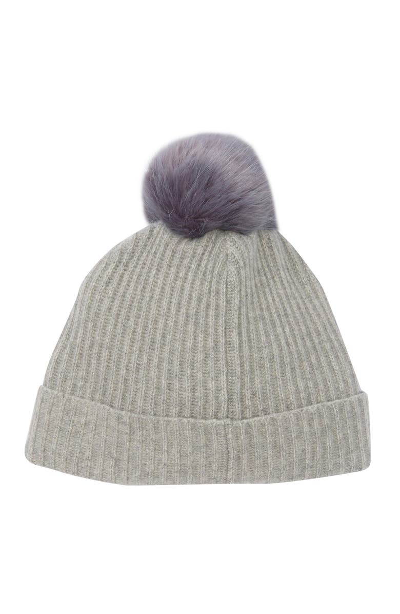 Portolano Cashmere Beanie, Main, color, Light Heather Grey