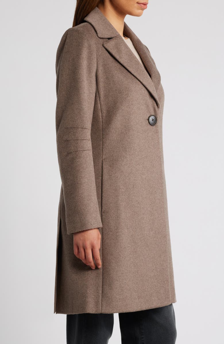 Via Spiga Single Breasted Wool Blend Coat, Alternate, color, Portobello