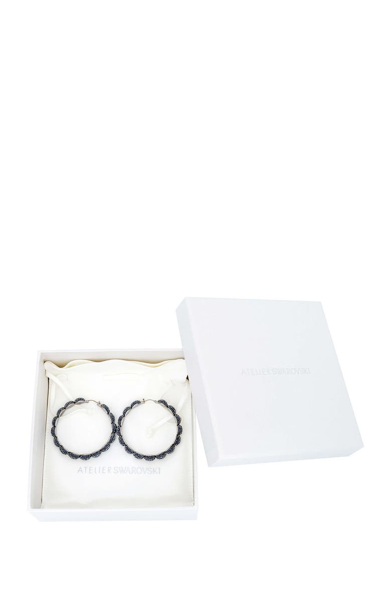 Swarovski Moselle Ruthenium-Plated Swarovski Crystal Hoop Earrings, Alternate, color, 