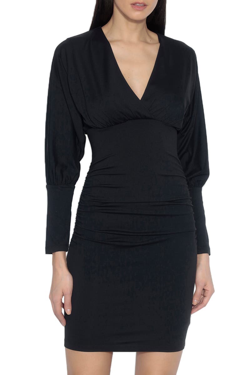 Susana Monaco Ruched Long Dolman Sleeve Dress, Main, color, 