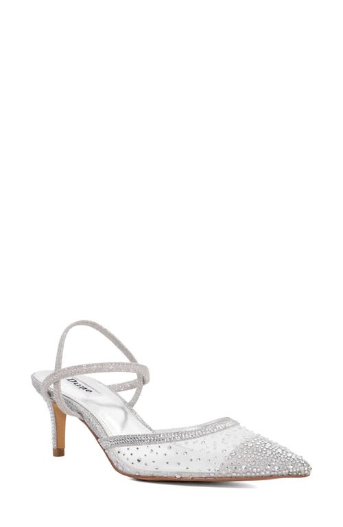 Dune London Charismatic Ankle Strap Pump In Silver