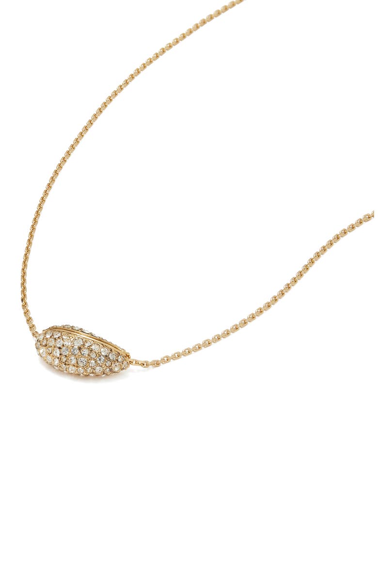 Pierced Pavé Pendant Necklace, Alternate, color, LIGHT BRASS / CRYSTAL