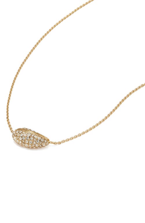 Tory Burch Pavé Wave Pendant Necklace In Gold