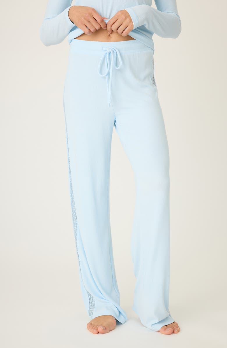 PJ Salvage Lacey Basics Stretch Modal Pajama Pants, Main, color, Blue Haze