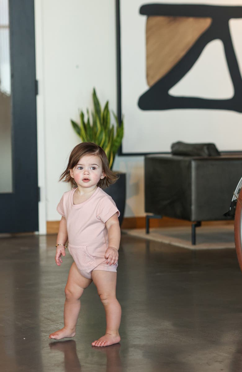 Manière Kids' Mesh Sport Romper, Alternate, color, Mauve