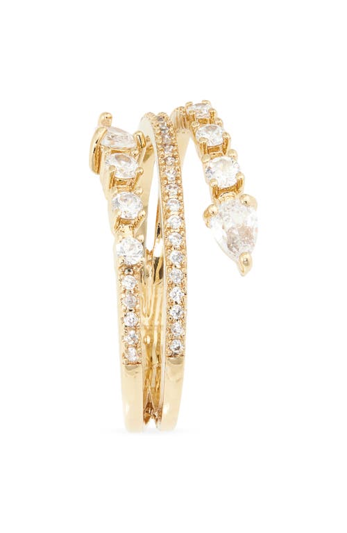 Nordstrom Rack Cz Coil Ring In Clear- Gold