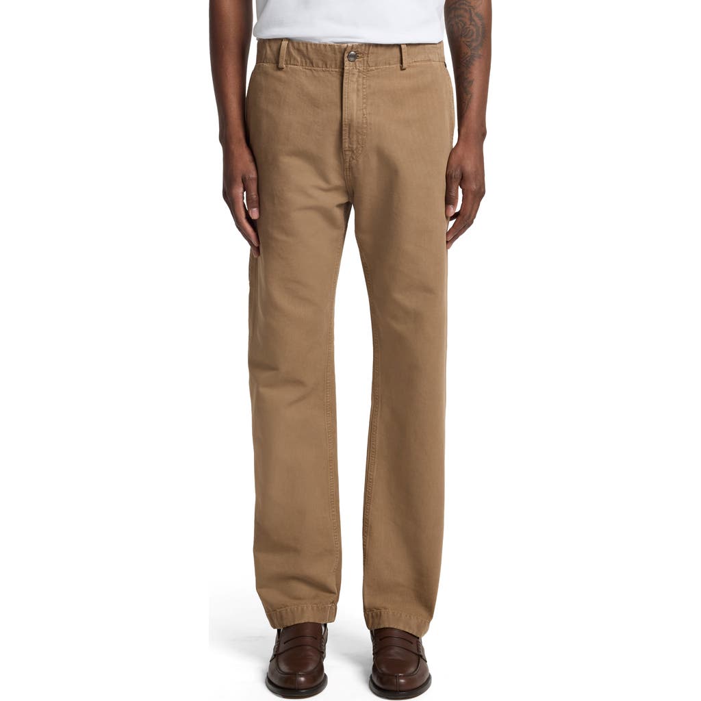 7 For All Mankind Straight Leg Twill Carpenter Chinos In Brown