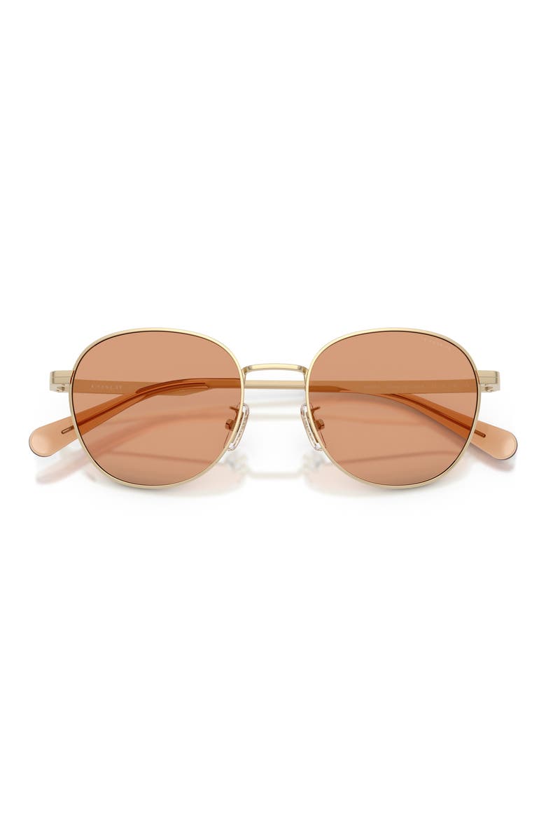51mm Round Sunglasses, Alternate, color, SHINY LIGHT GOLD / SAND SOLID