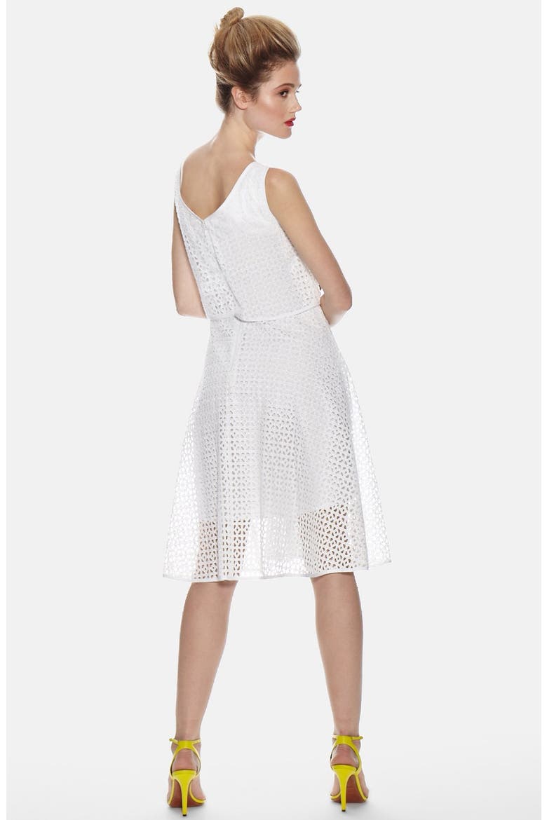 Cotton Eyelet Midi Dress, Alternate, color, WHITE