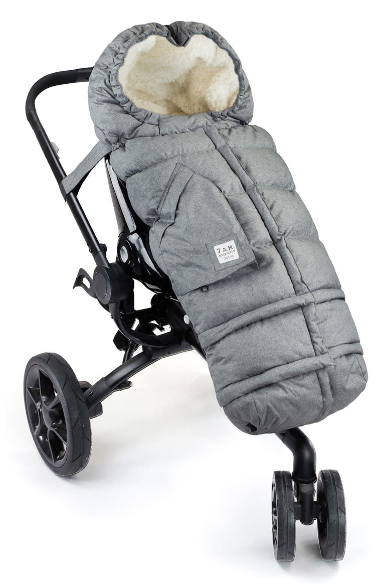 212 evolution® Extendable Stroller & Car Seat Waterproof Footmuff, Alternate, color, HEATHER GREY