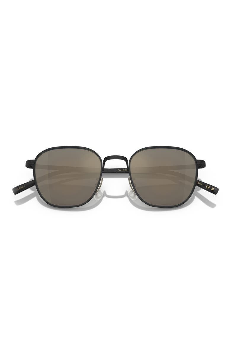 49mm Rynn Square Sunglasses, Alternate, color, MATTE BLACK / GREY GOLDTONE