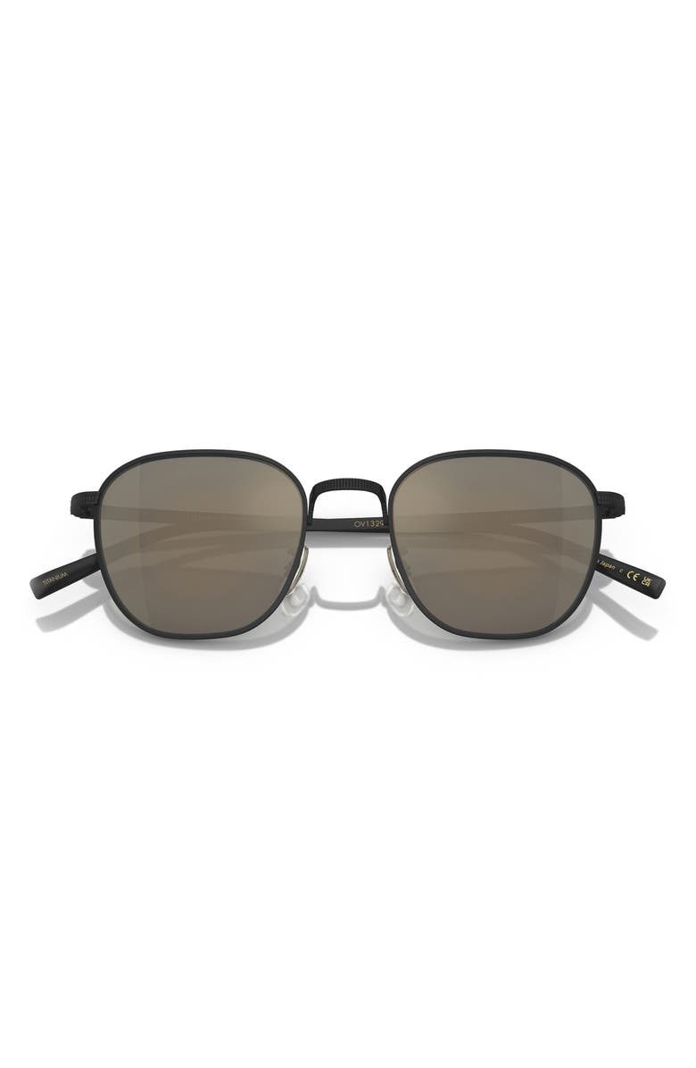 Oliver Peoples 49mm Rynn Square Sunglasses, Alternate, color, Matte Black / Grey Goldtone