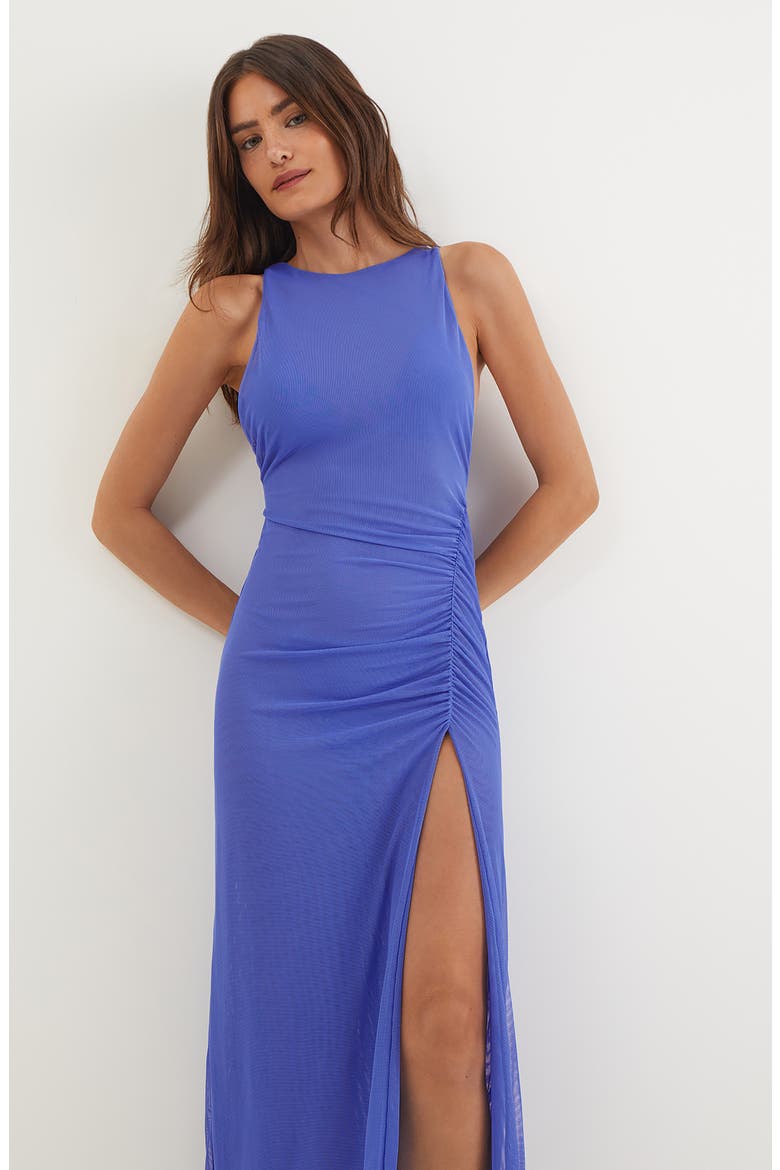 Getty Mesh Cover-Up Dress, Alternate, color, BLUE