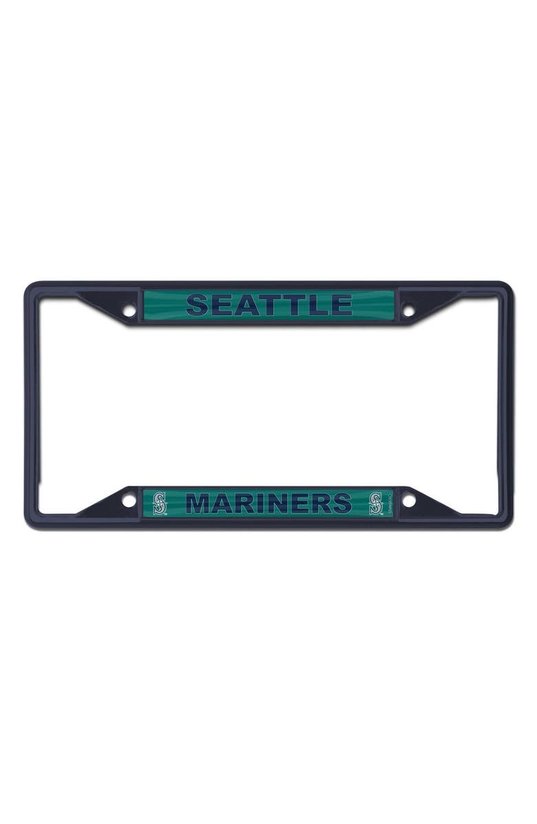 WINCRAFT Seattle Mariners Chrome Color License Plate Frame, Main, color, Navy