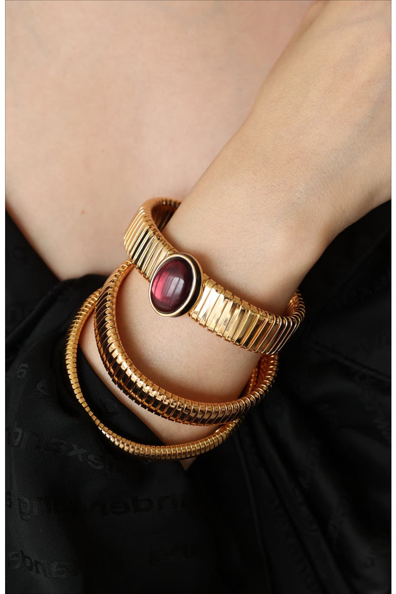 Wide Gladiatorl Minimalist Bracelet, Alternate, color, Gold