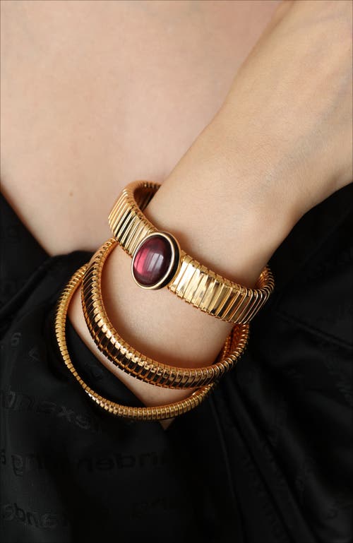Rc Retro Chic Wide Gladiatorl Minimalist Bracelet In Gold