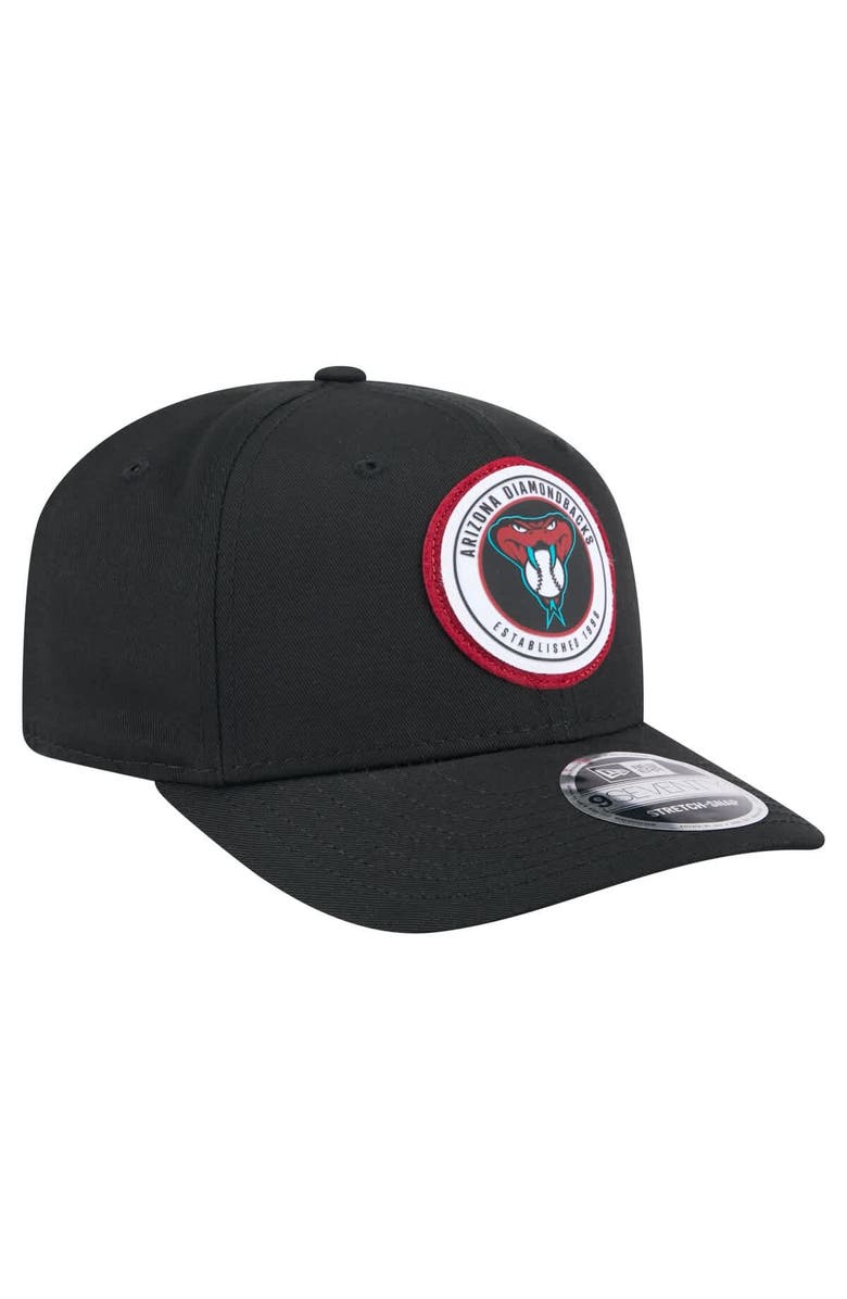 New Era Men's New Era Black Arizona Diamondbacks Circle Patch 9SEVENTY Stretch-Snap Hat, Alternate, color, Black