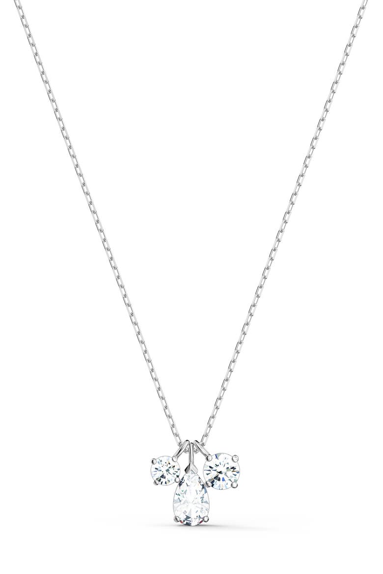 Mesmera Swarovski Crystal Pendant Necklace, Alternate, color, SILVER / CLEAR CRYSTAL