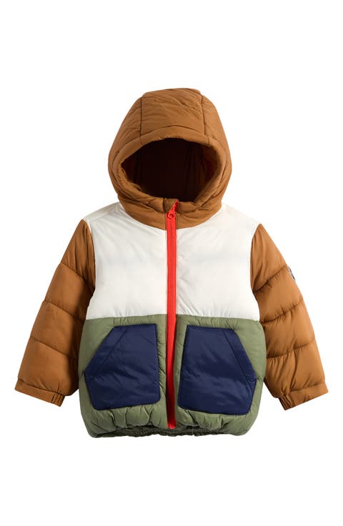 Colorblock Quilted Puffer Jacket