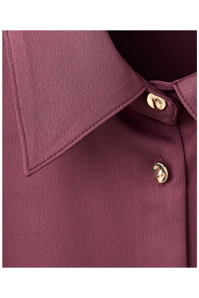 Regular Fit Satin Button-Up Shirt, Alternate, color, PLUM